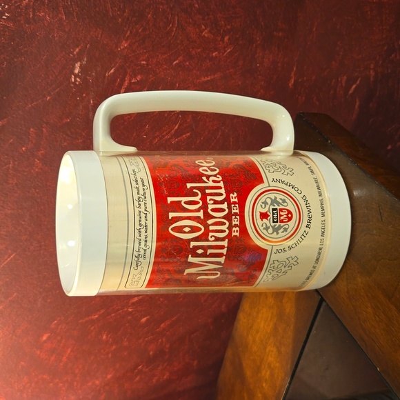 VTG Old Milwaukee Thermo-Serv Insulated 16 oz Plastic Beer Mug Made in USA 1973 - Picture 4 of 7